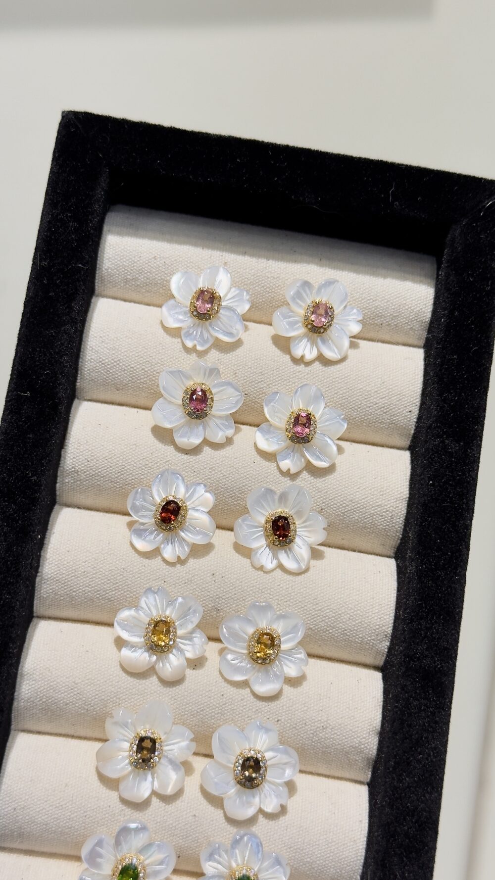 自訂款_珍珠母貝花花耳飾